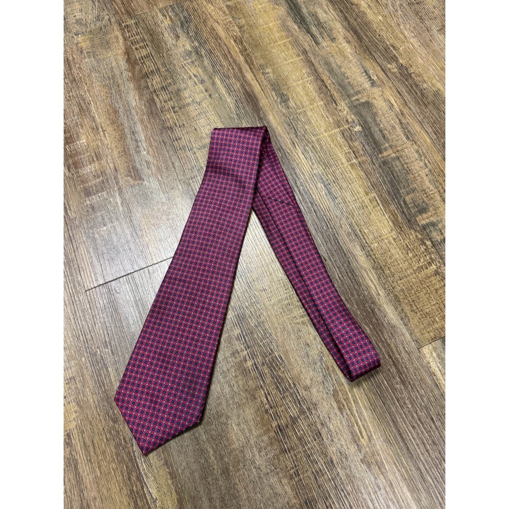 Kuppenheimer Tie Men s Size S Red Silk Patterned‎ Neckwear - Excellent Condition - Picture 7 of 9